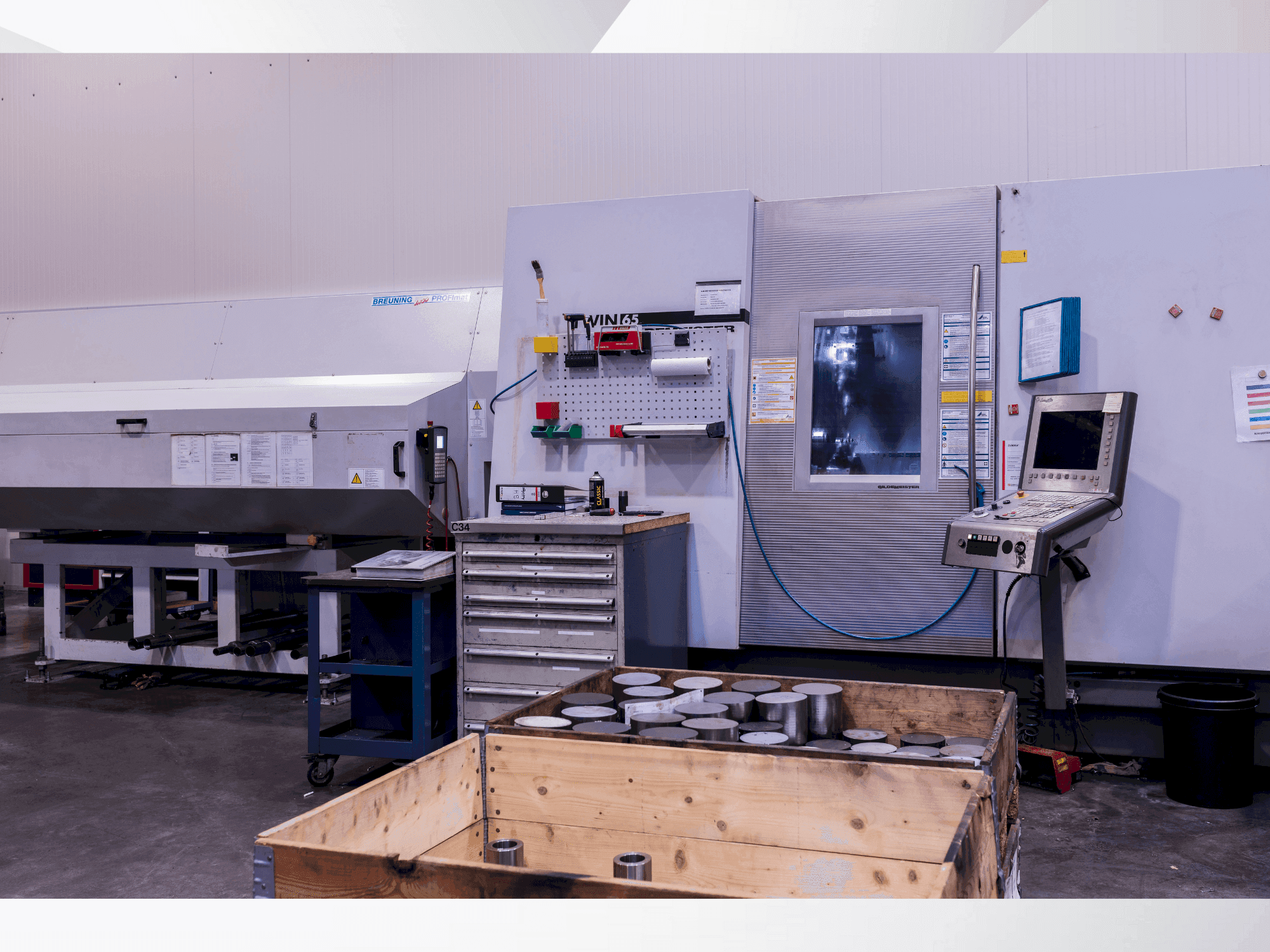 Front view of DMG Gildemeister Twin 65 machine