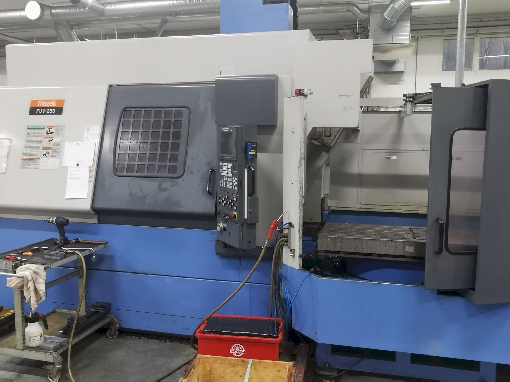 Front view of Mazak FJV250 machine