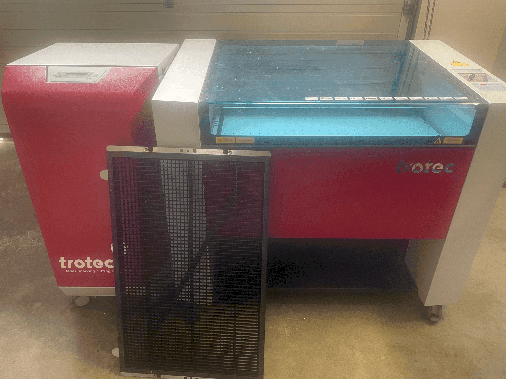 Front view of Trotec Laser Speedy 360 machine