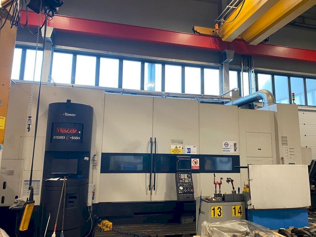 Front view of Mazak Integrex E650H x 3000mm machine