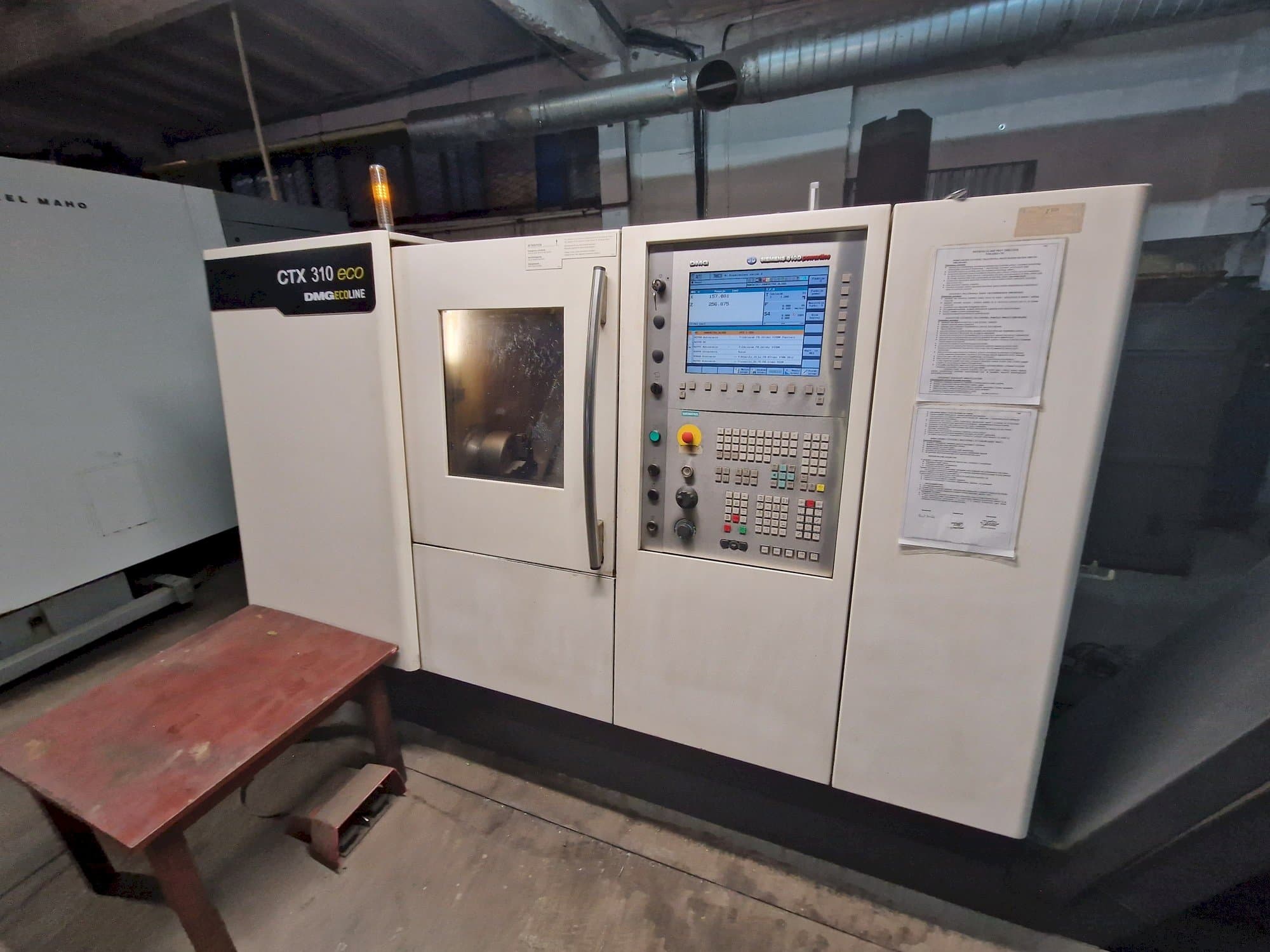 Front view of DMG CTX 310 machine
