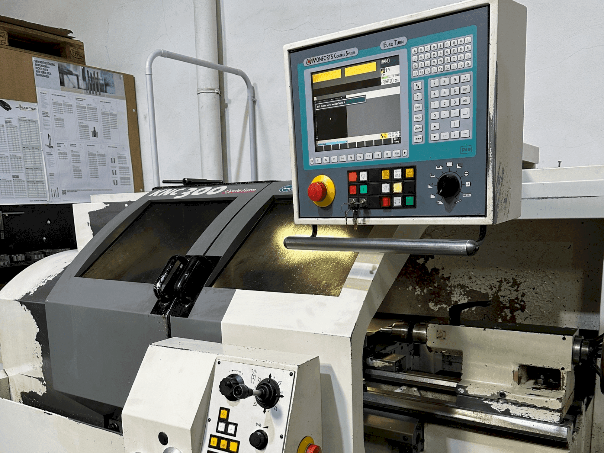 Front view of Monforts KNC 300 CycleTurn  machine