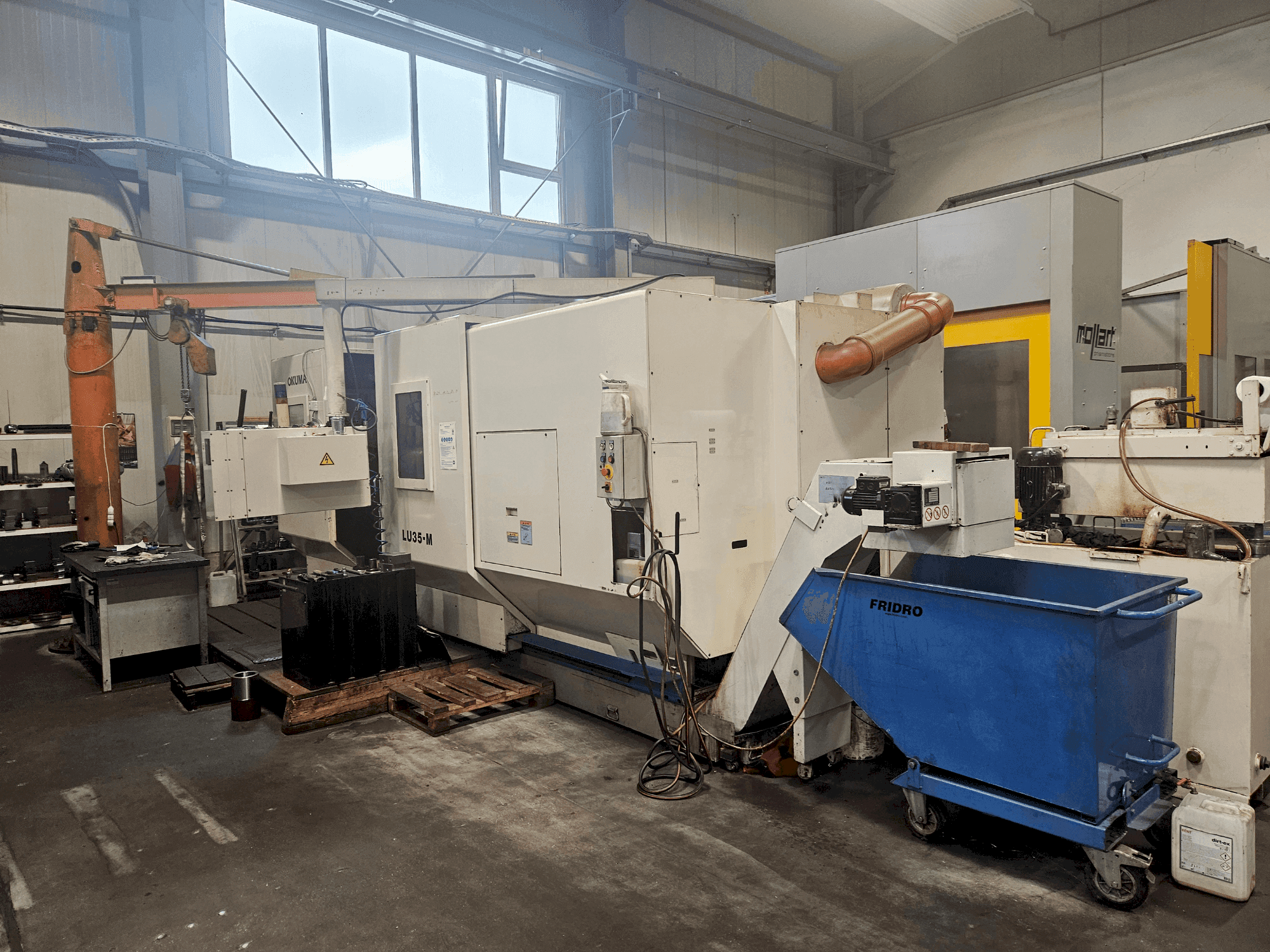 Front view of Okuma LU 35-M machine