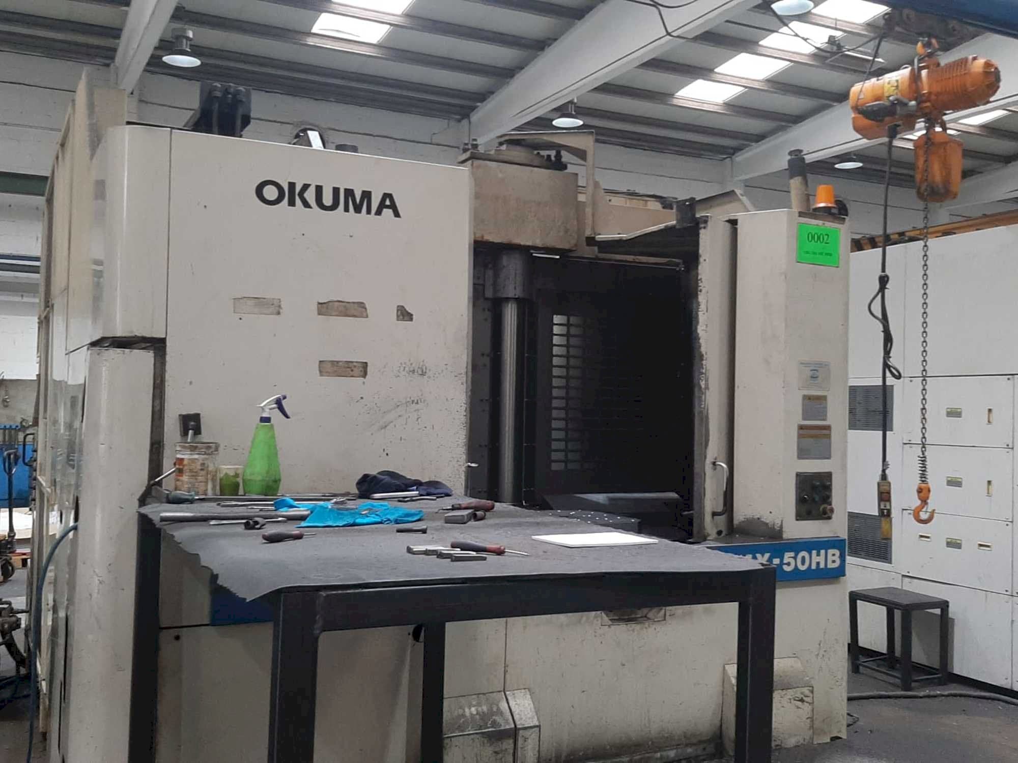 Front view of Okuma MX-50HB machine