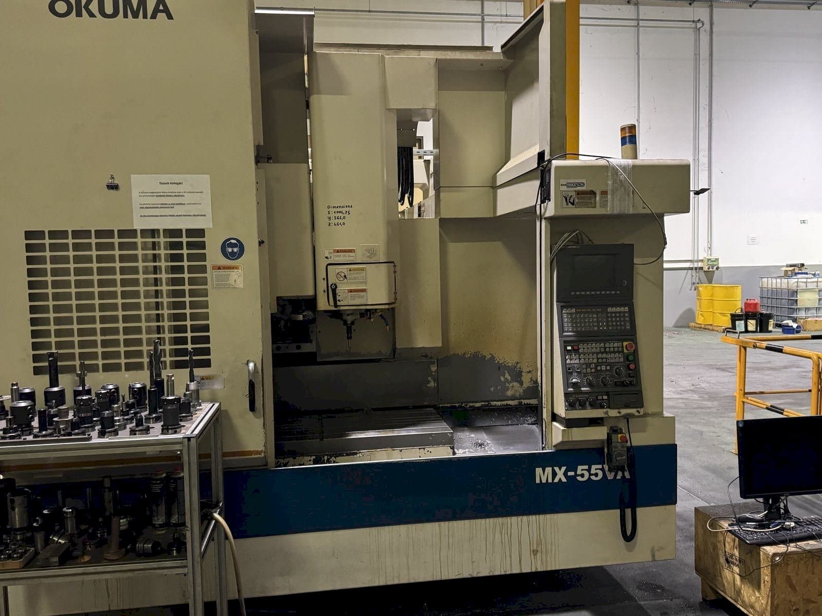 Front view of Okuma MX55-VA machine