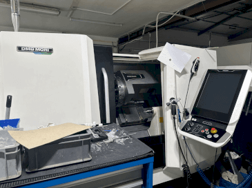 Front view of DMG MORI CLX 350 V4 machine