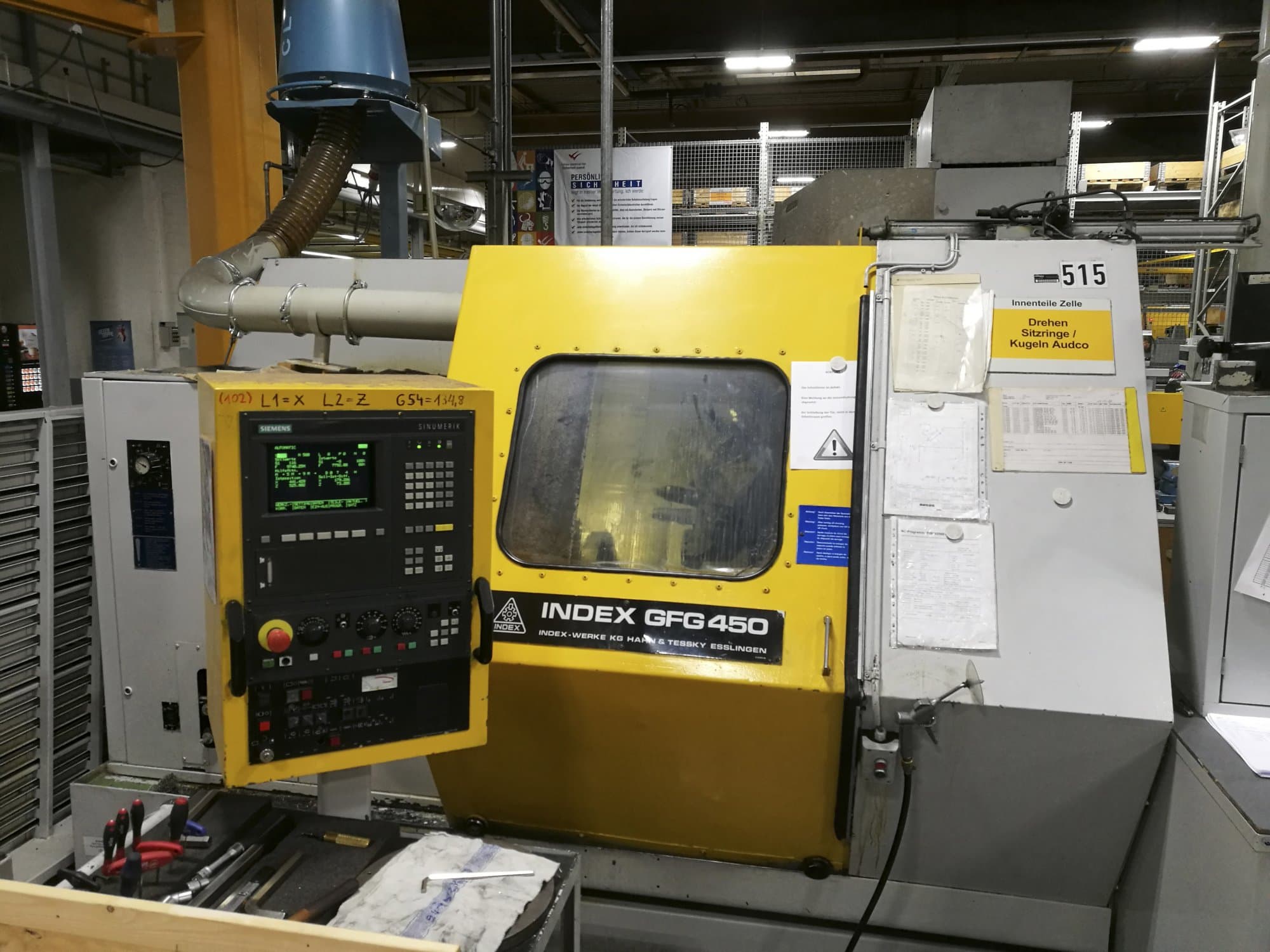 Front view of Index GFG 450 machine
