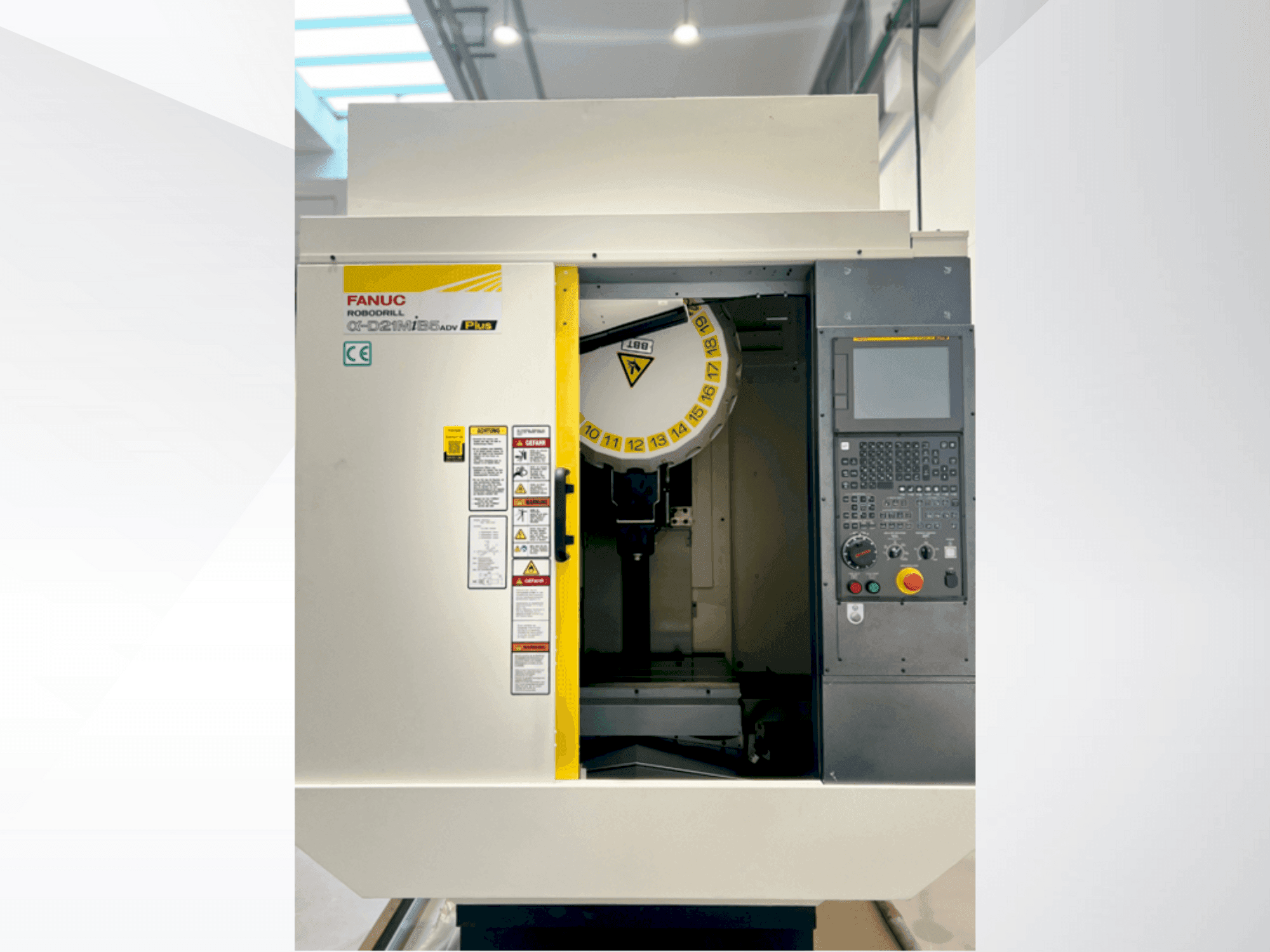 Front view of FANUC α-D21MiB5ADV Plus machine