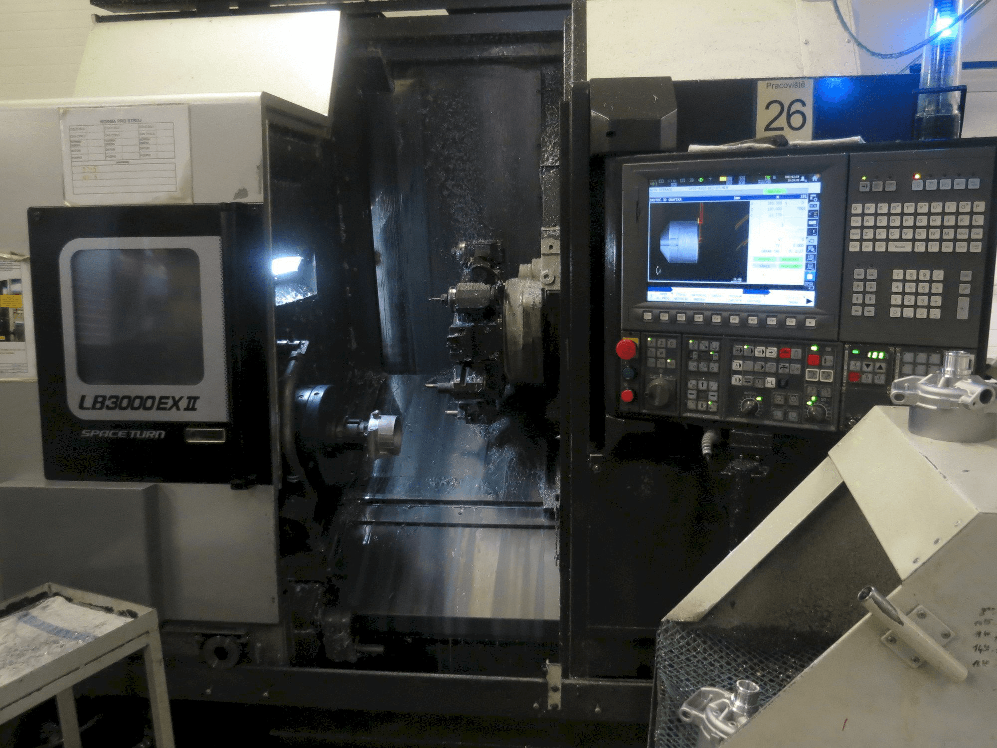 Front view of Okuma LB3000 EX II machine