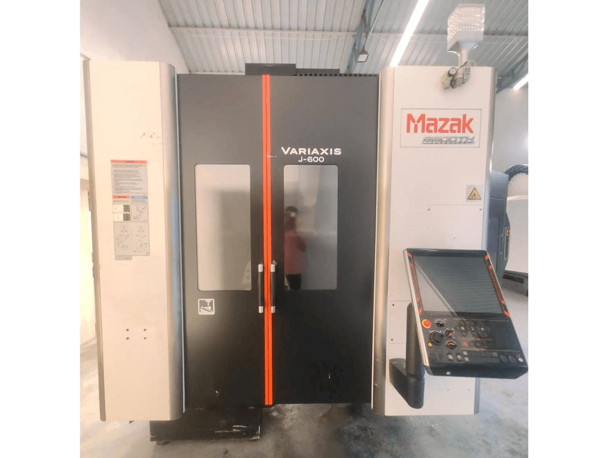 Front view of Mazak Variaxis J-600 machine