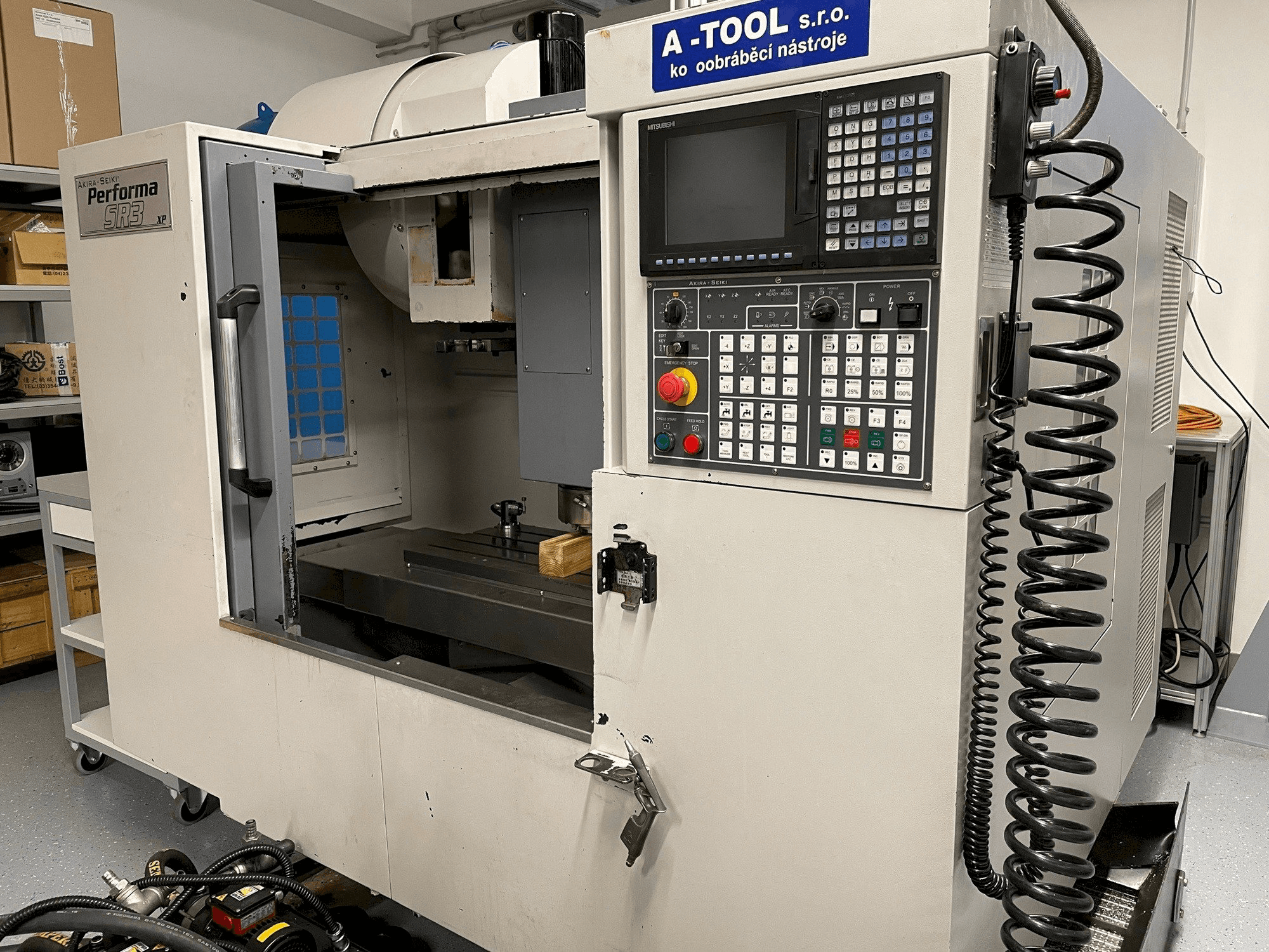 Front view of Akira Seiki SR3XP machine