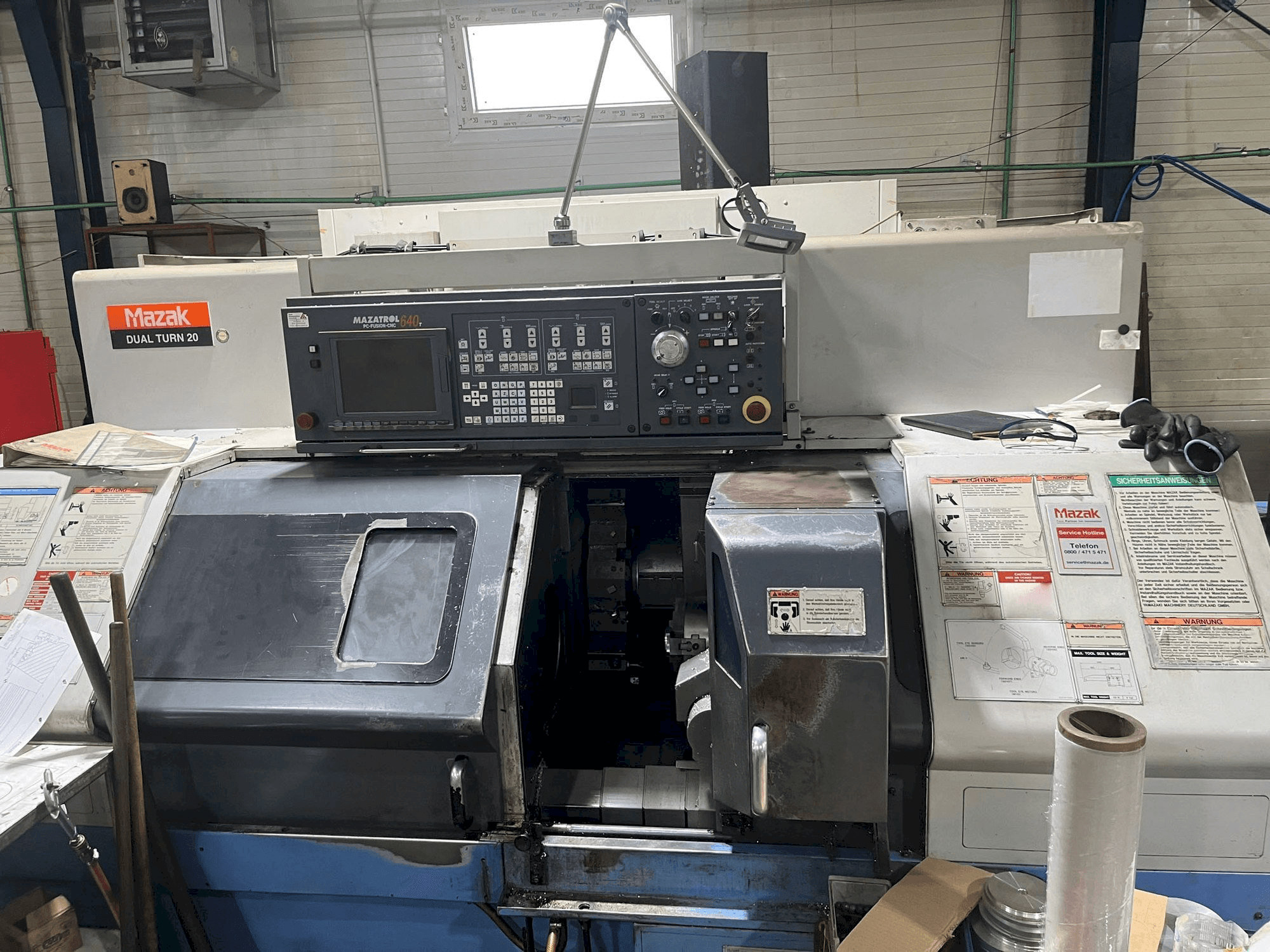 Front view of Mazak Dual Turn 20 machine