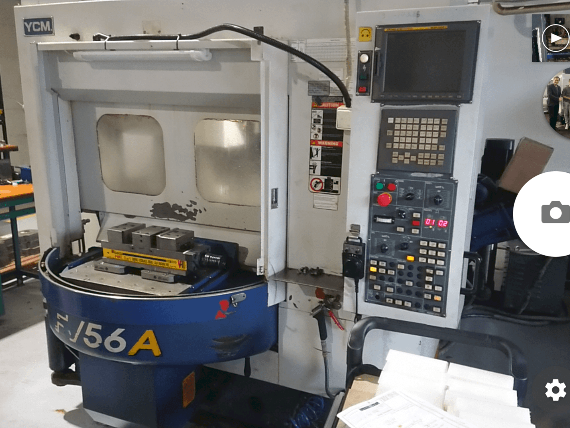 Front view of YCM FV56A machine