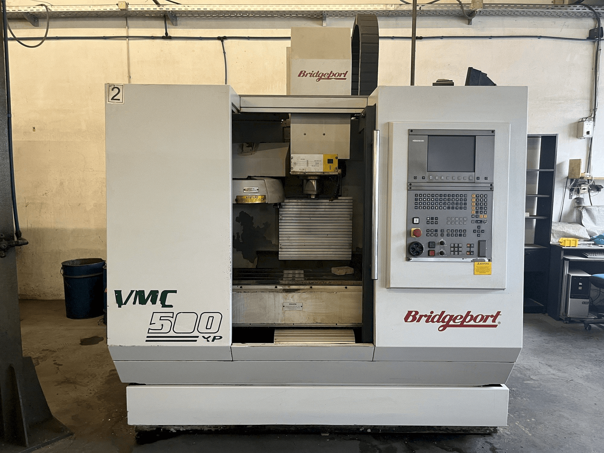 Front view of Bridgeport VMC500XP machine