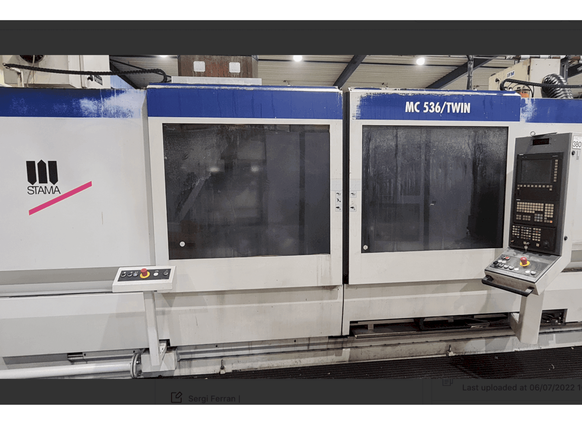 Front view of STAMA MC536/Twin machine