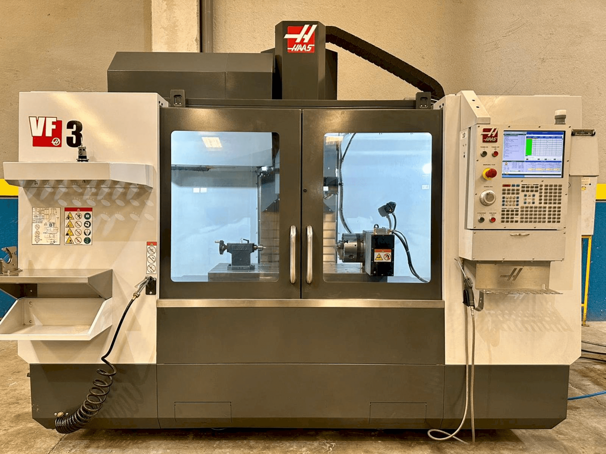 Front view of HAAS VF-3 machine