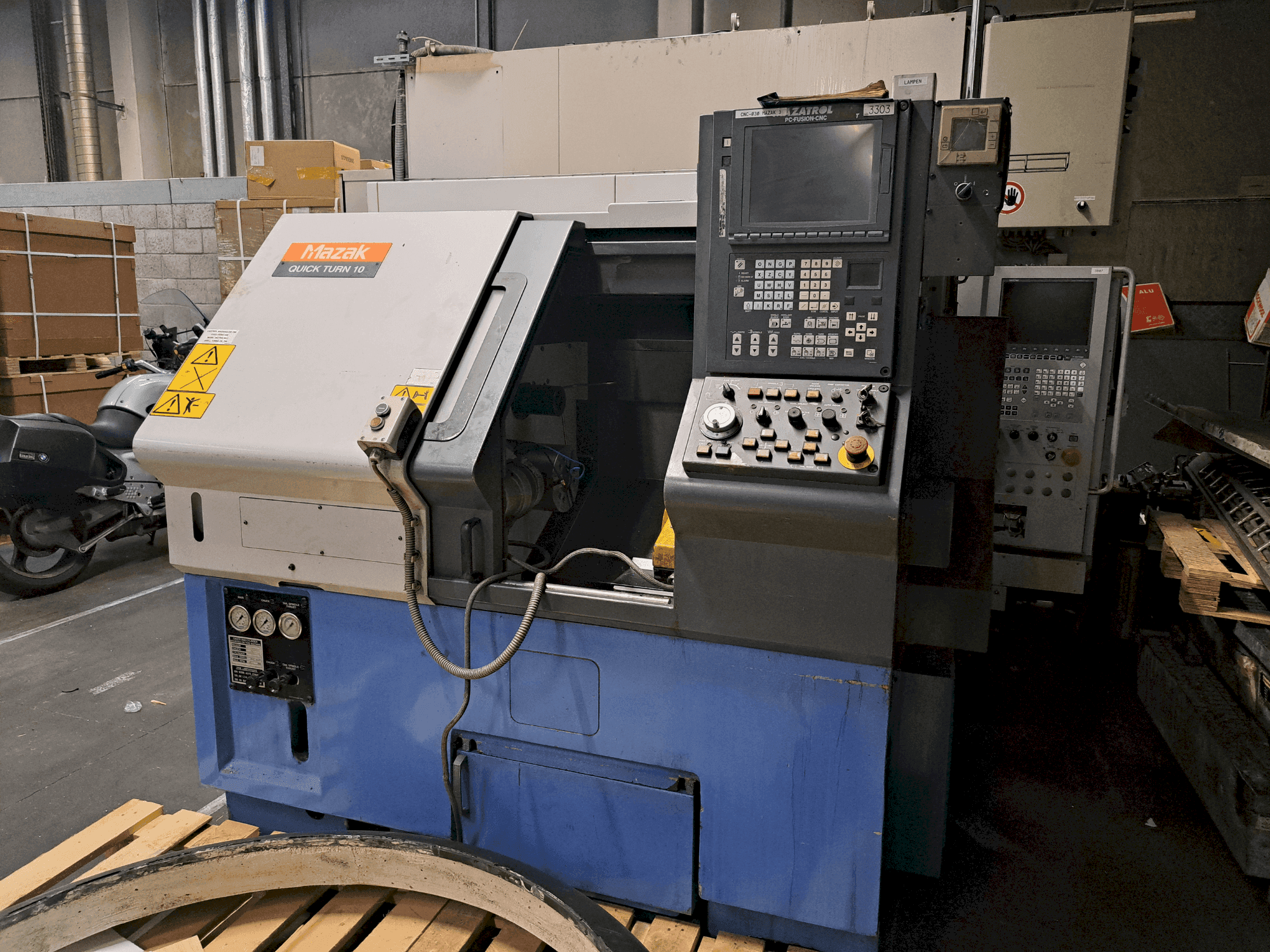 Front view of Mazak QTN-10 machine