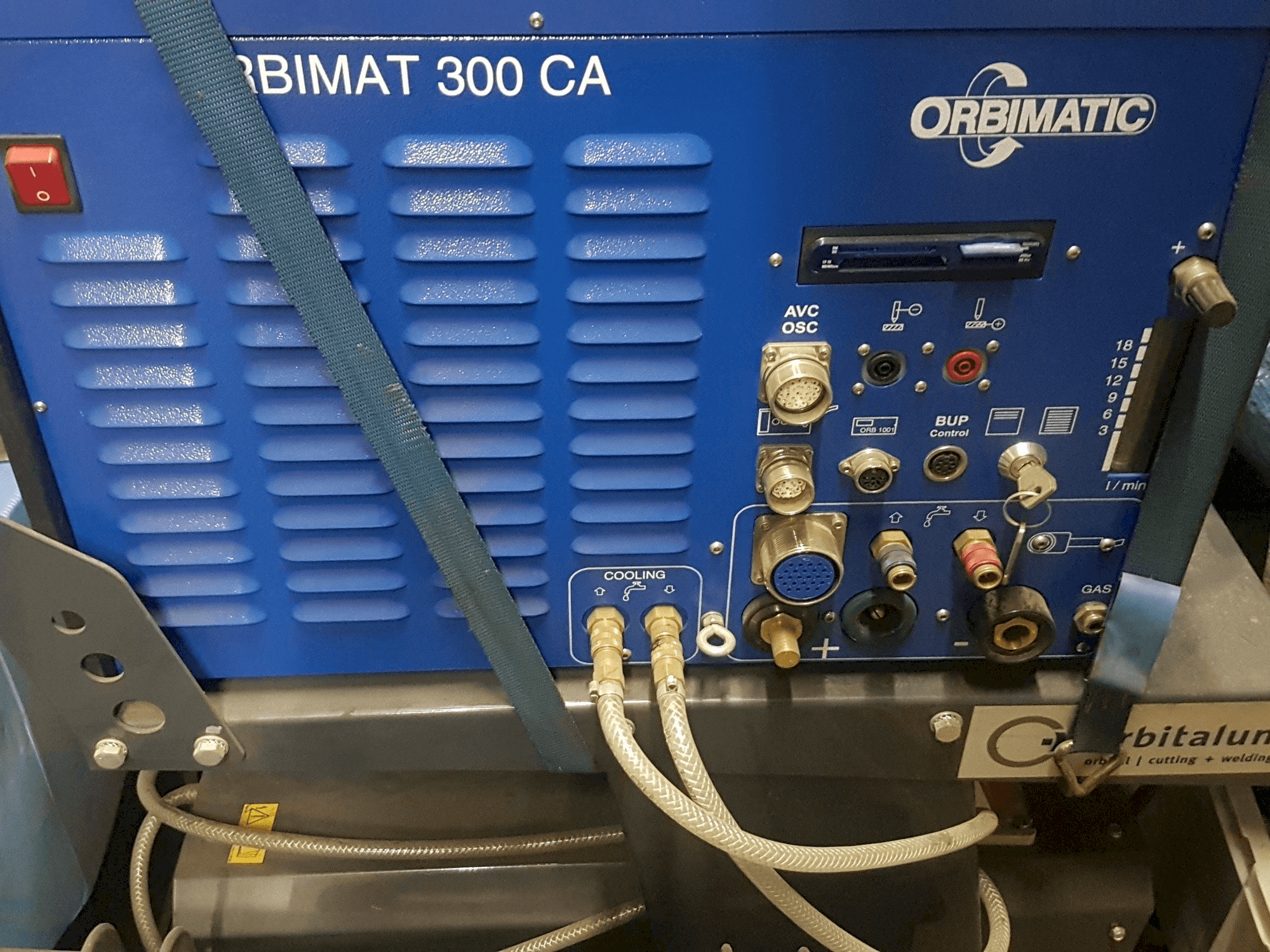 Front view of Orbitalum ORBIMAT 300 CA AVC/OSC machine