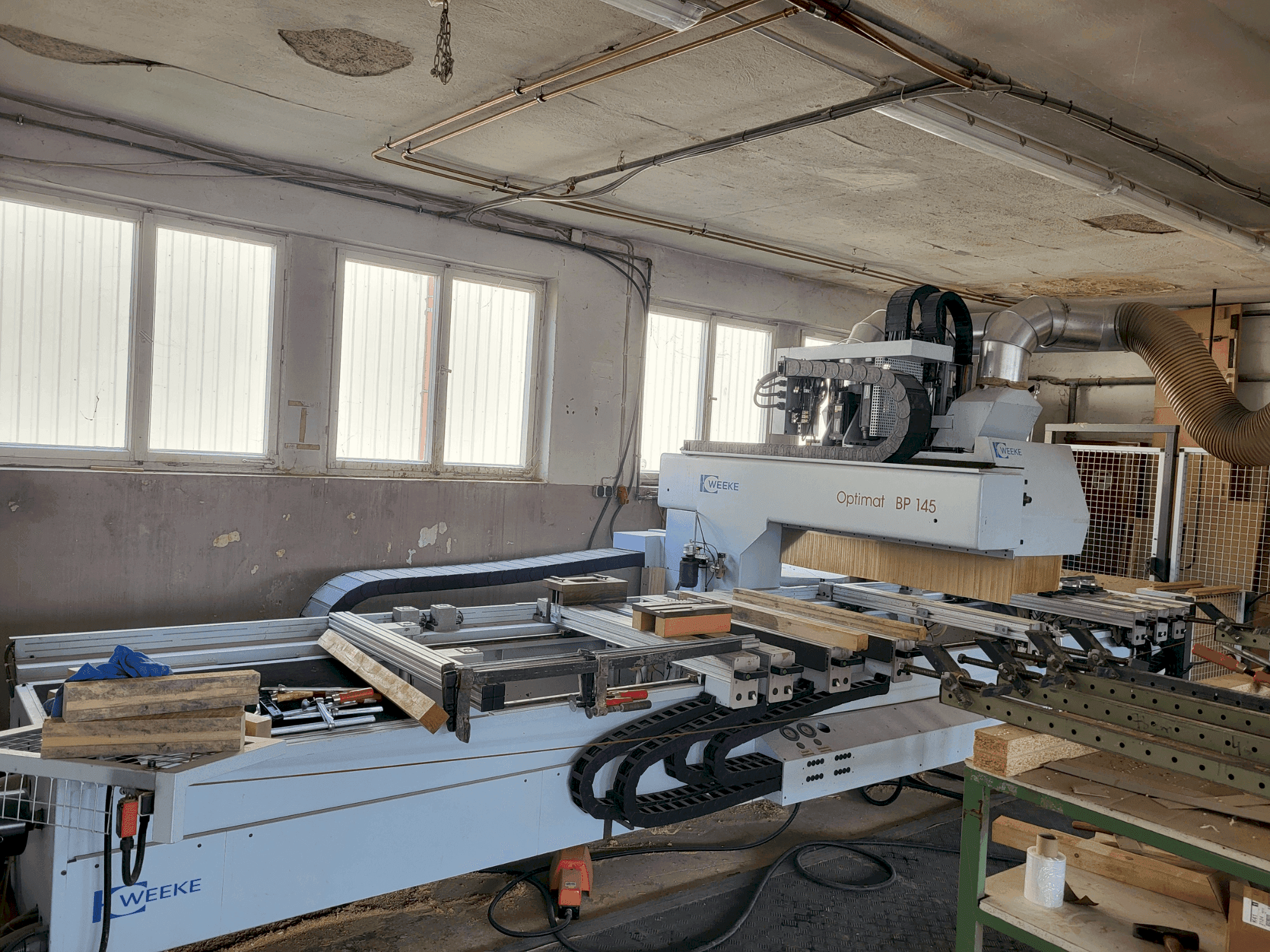 Front view of Weeke Optimat BP145 machine