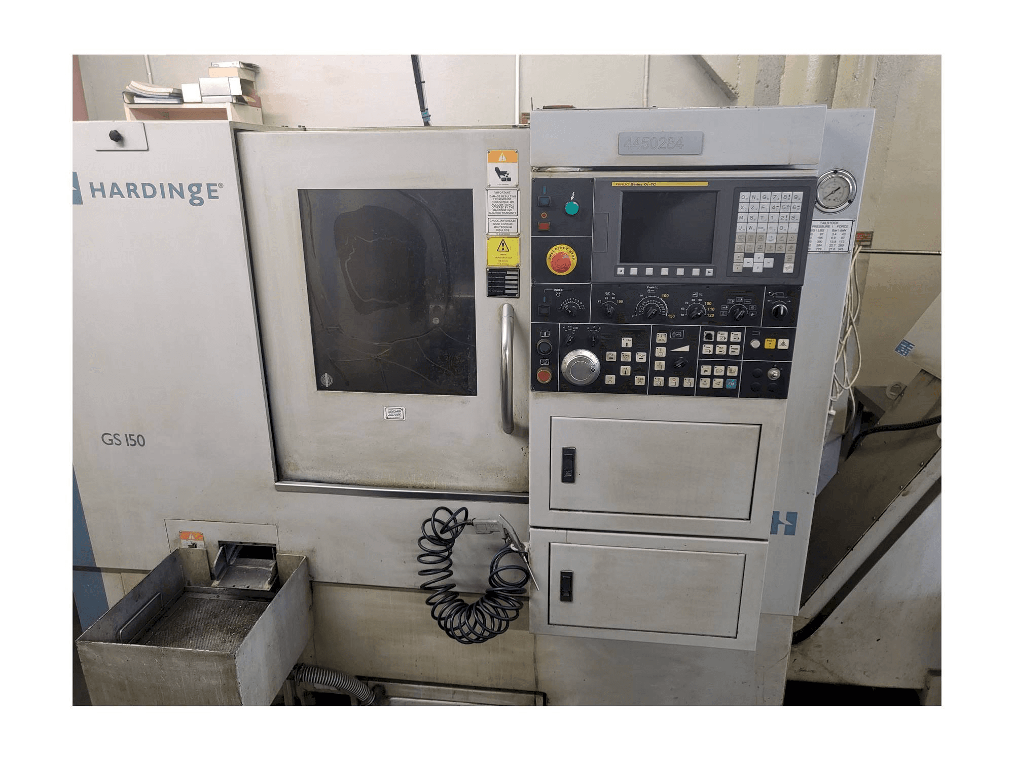 Front view of HARDINGE GS-150 machine