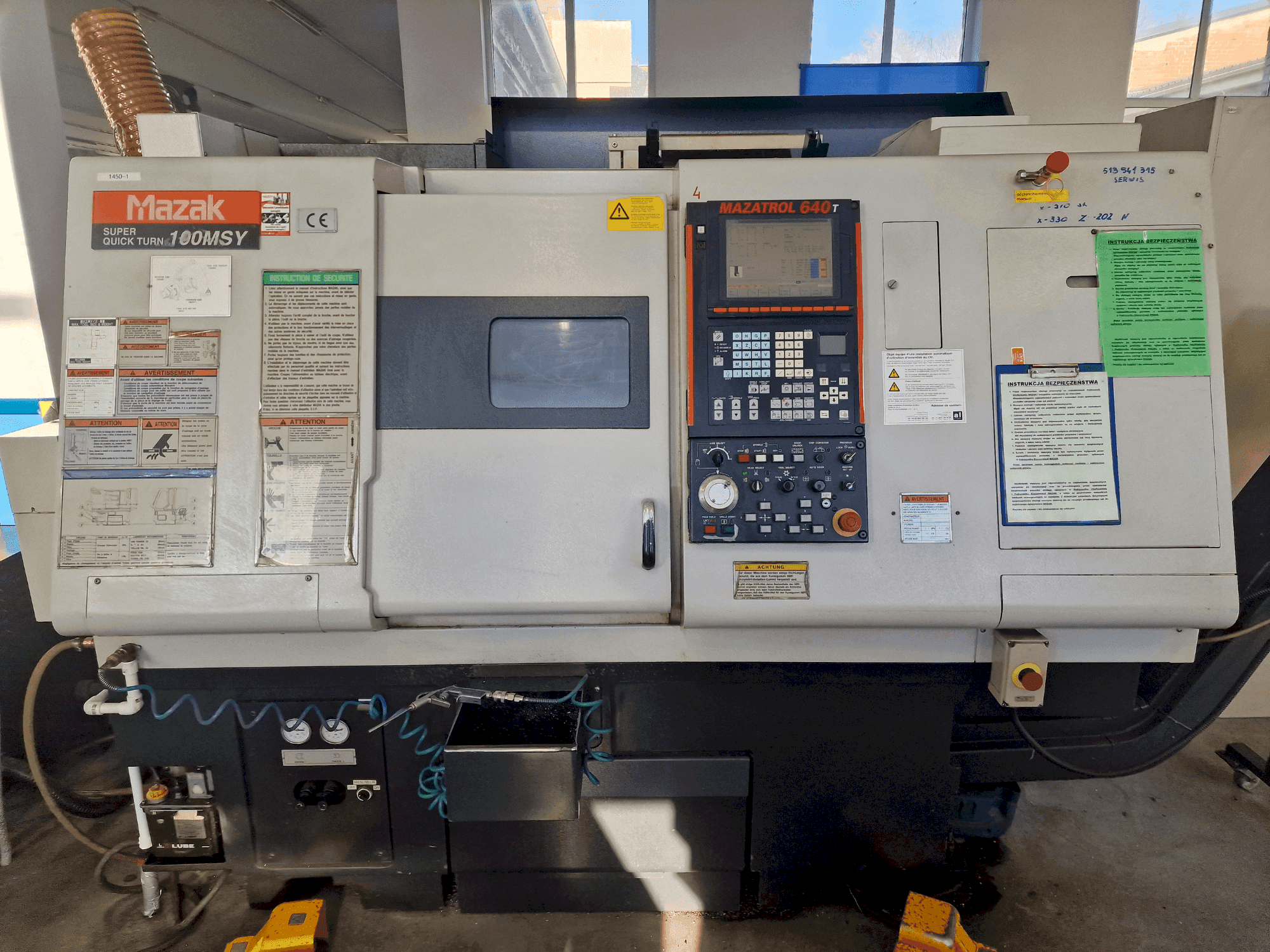 Front view of Mazak SQT-100MSY machine