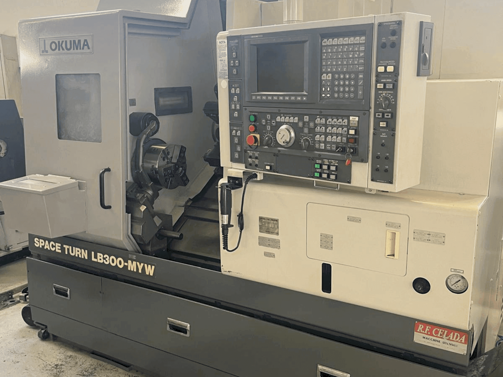 Front view of Okuma SPACE TURN LB 300 MYW machine