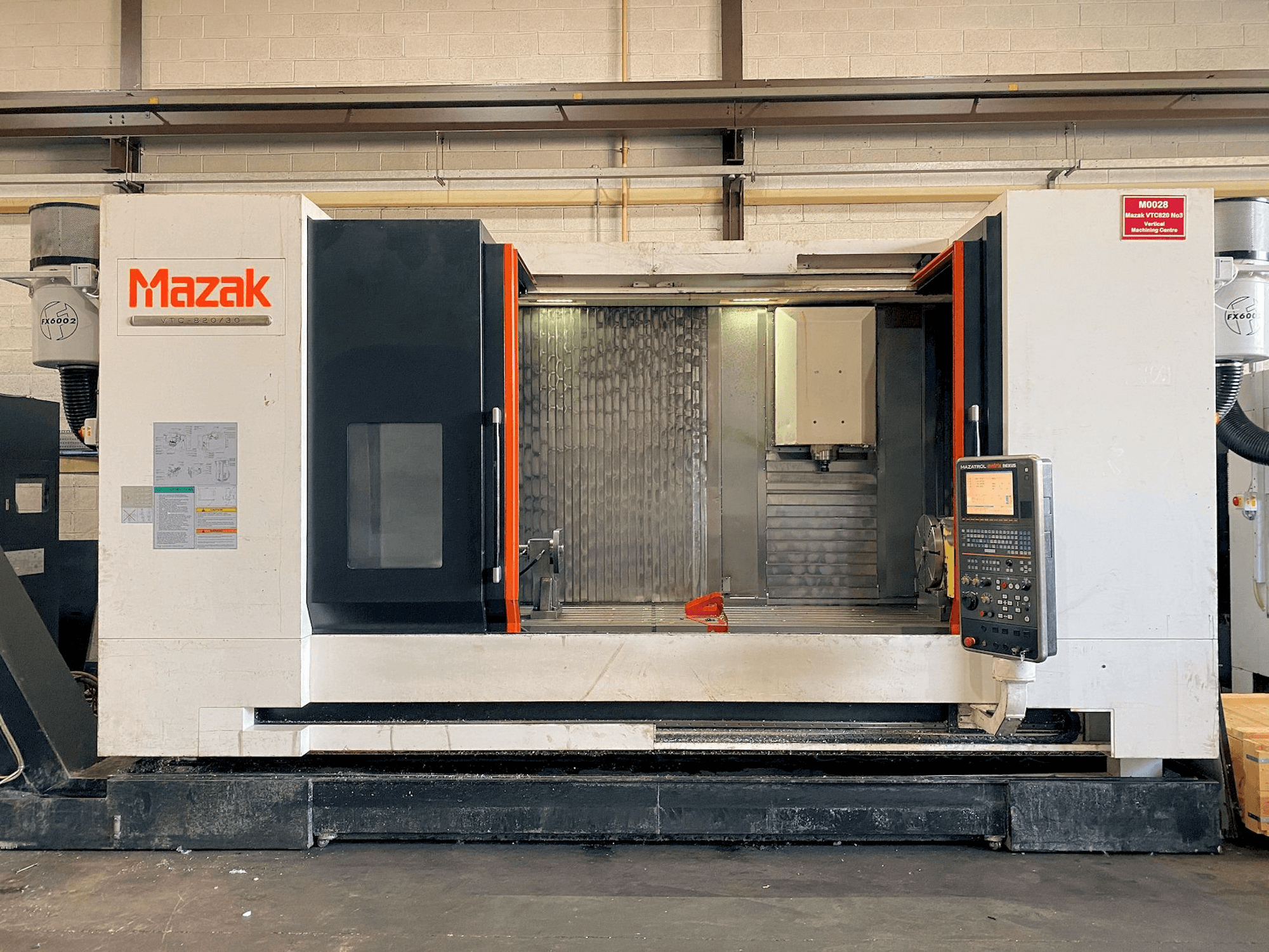 Front view of Mazak VTC-820/30 machine